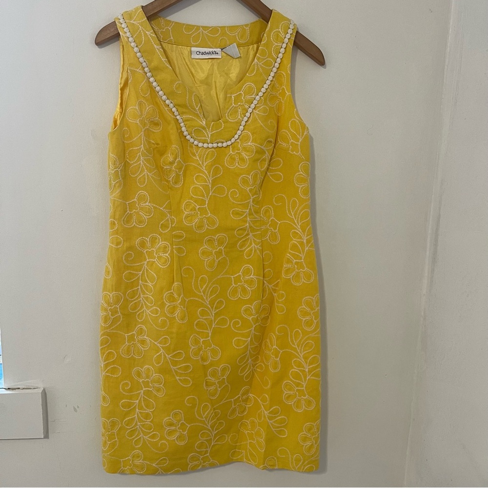 Chadwicks Yellow and White Floral Mini Dress